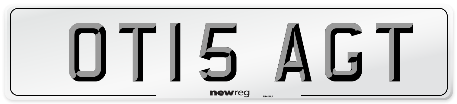 OT15 AGT Number Plate from New Reg